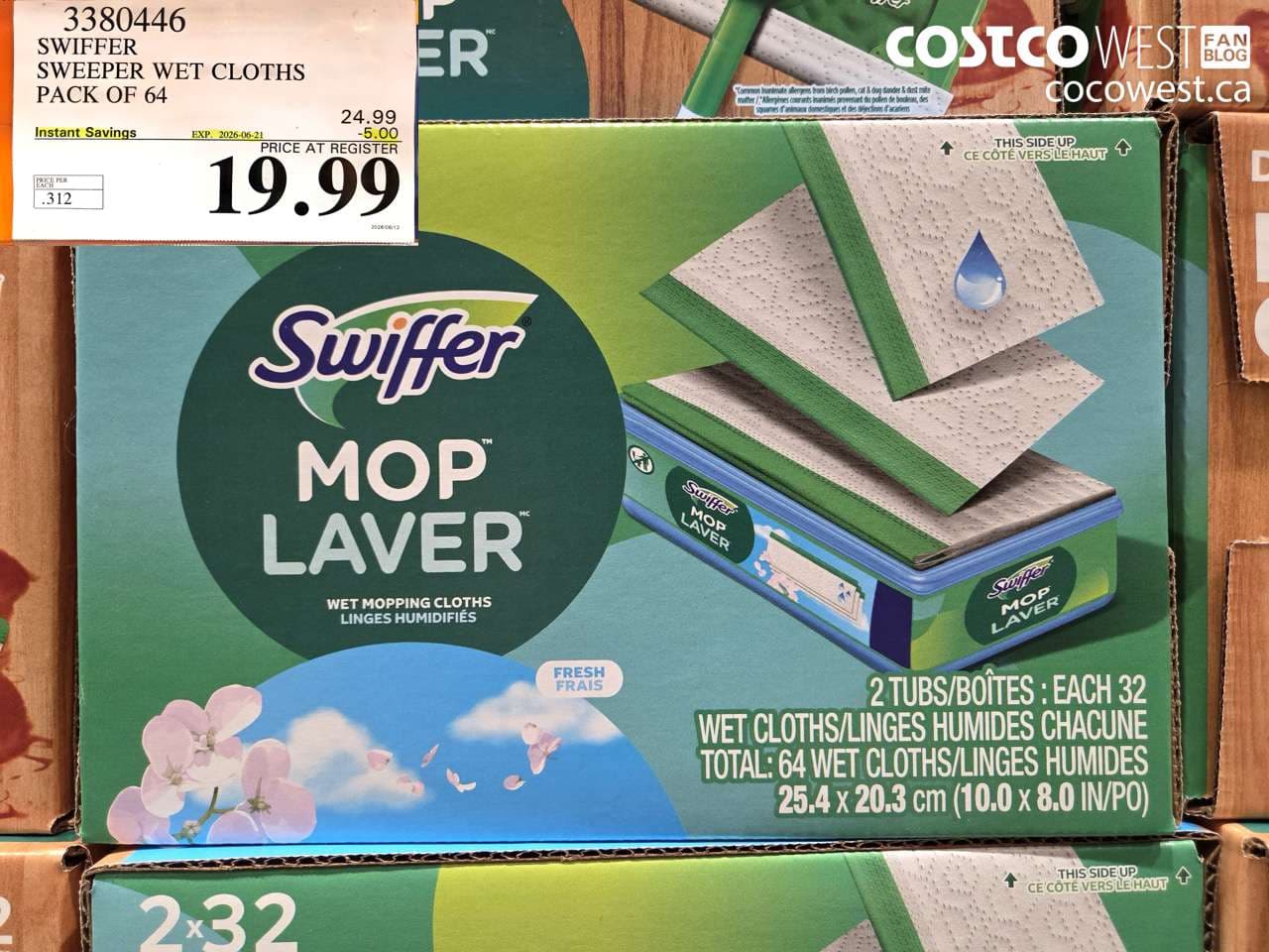 swiffer sweeper wet cloths pack of 64