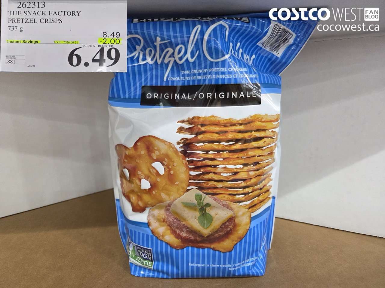 the snack factory pretzel crisps 737 g
