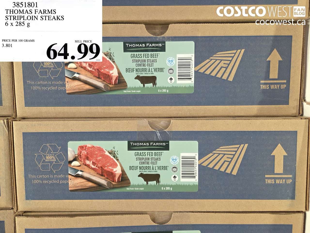 THOMAS FARMS STRIPLOIN STEAKS 6 X 285 G