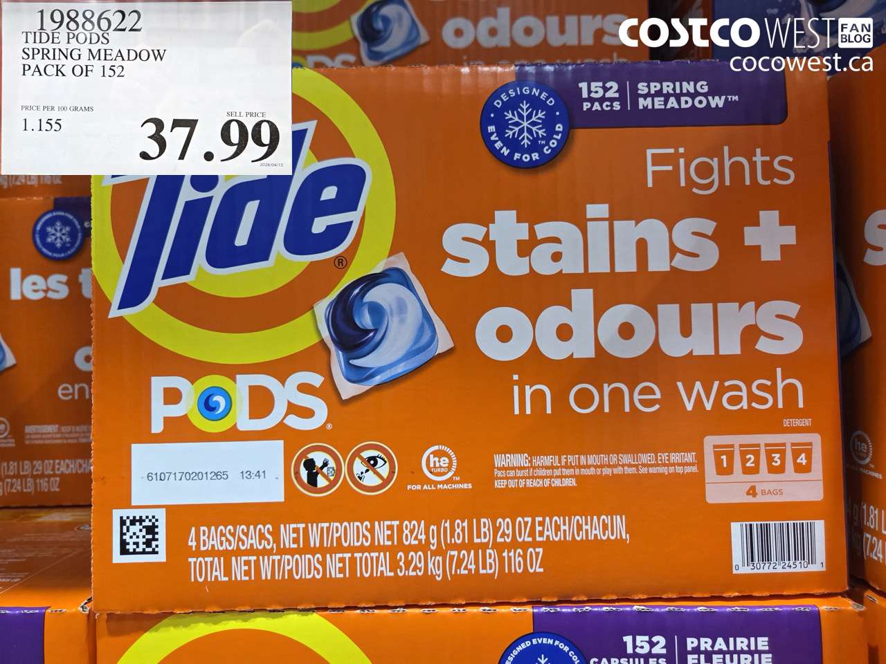 tide pods spring meadow pack of 152
