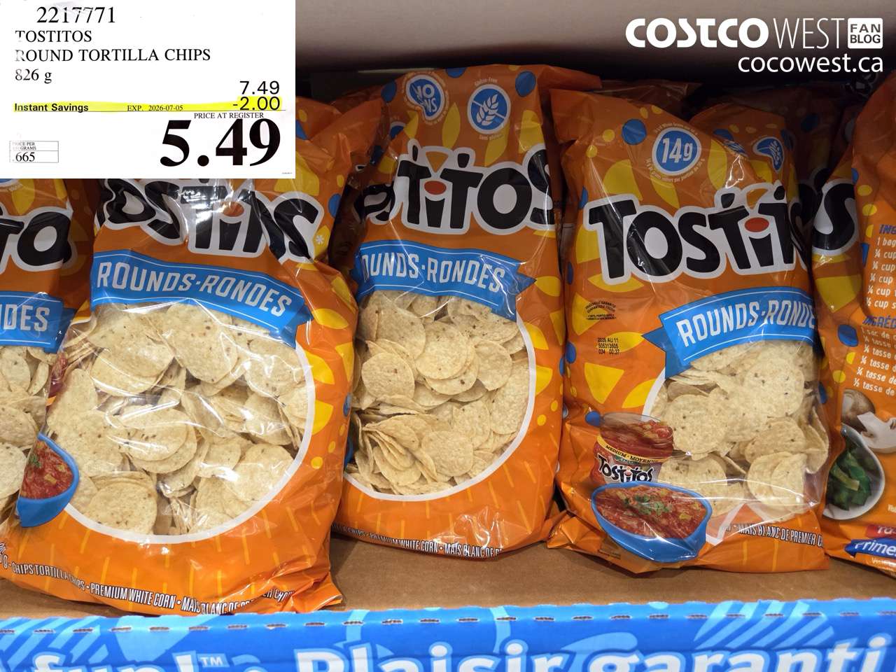 tostitos round tortilla chips 826 g