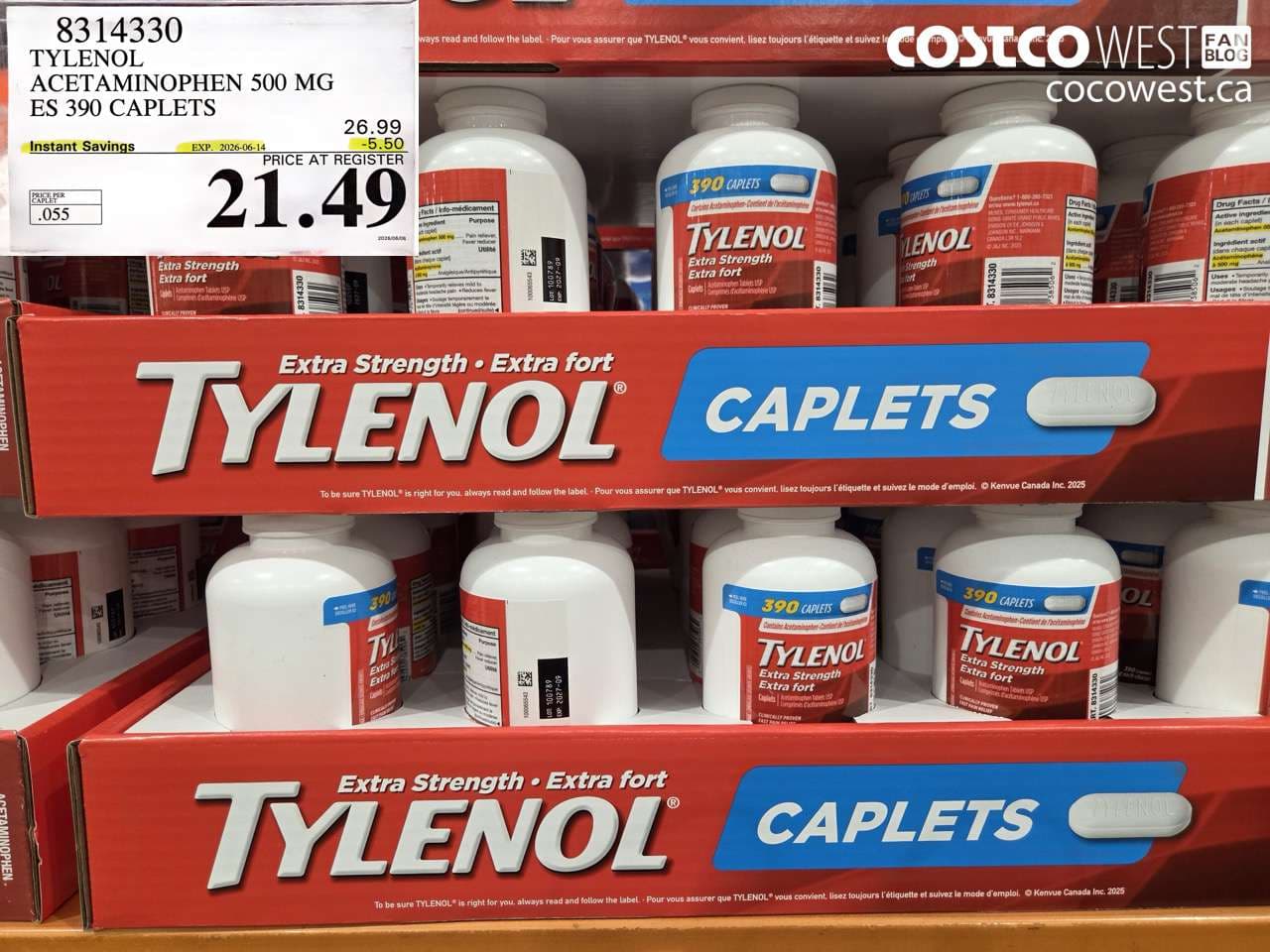 tylenol acetaminophen 500 mg es 390 caplets