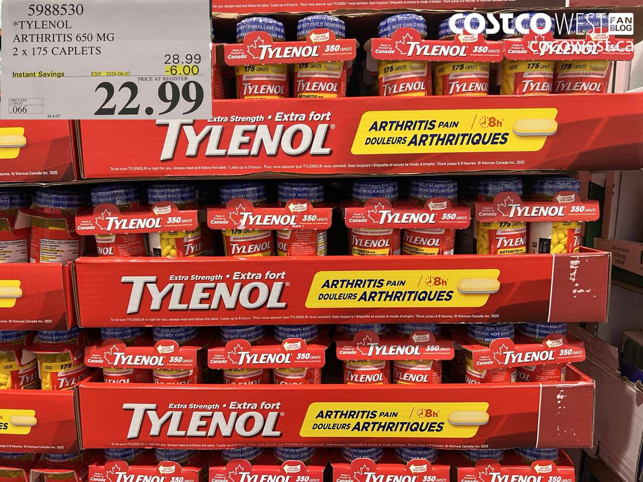 tylenol arthritis 650 mg 2 x 175 caplets
