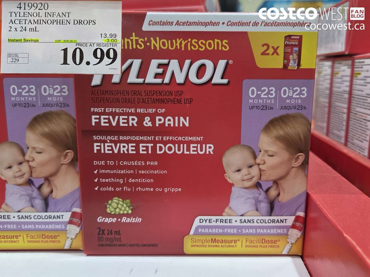TYLENOL INFANT ACETAMINOPHEN DROPS 2 X 24 ML