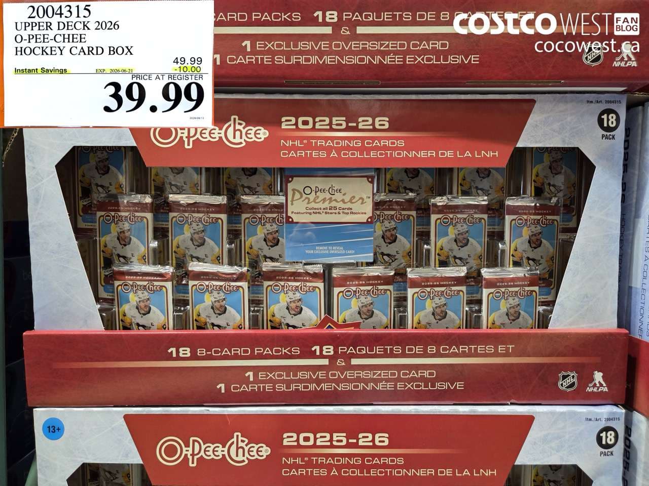 upper deck 2026 opeechee hockey card box