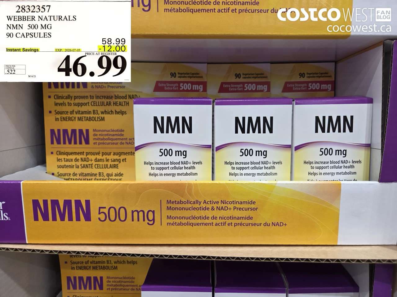 webber naturals nmn 500 mg 90 capsules