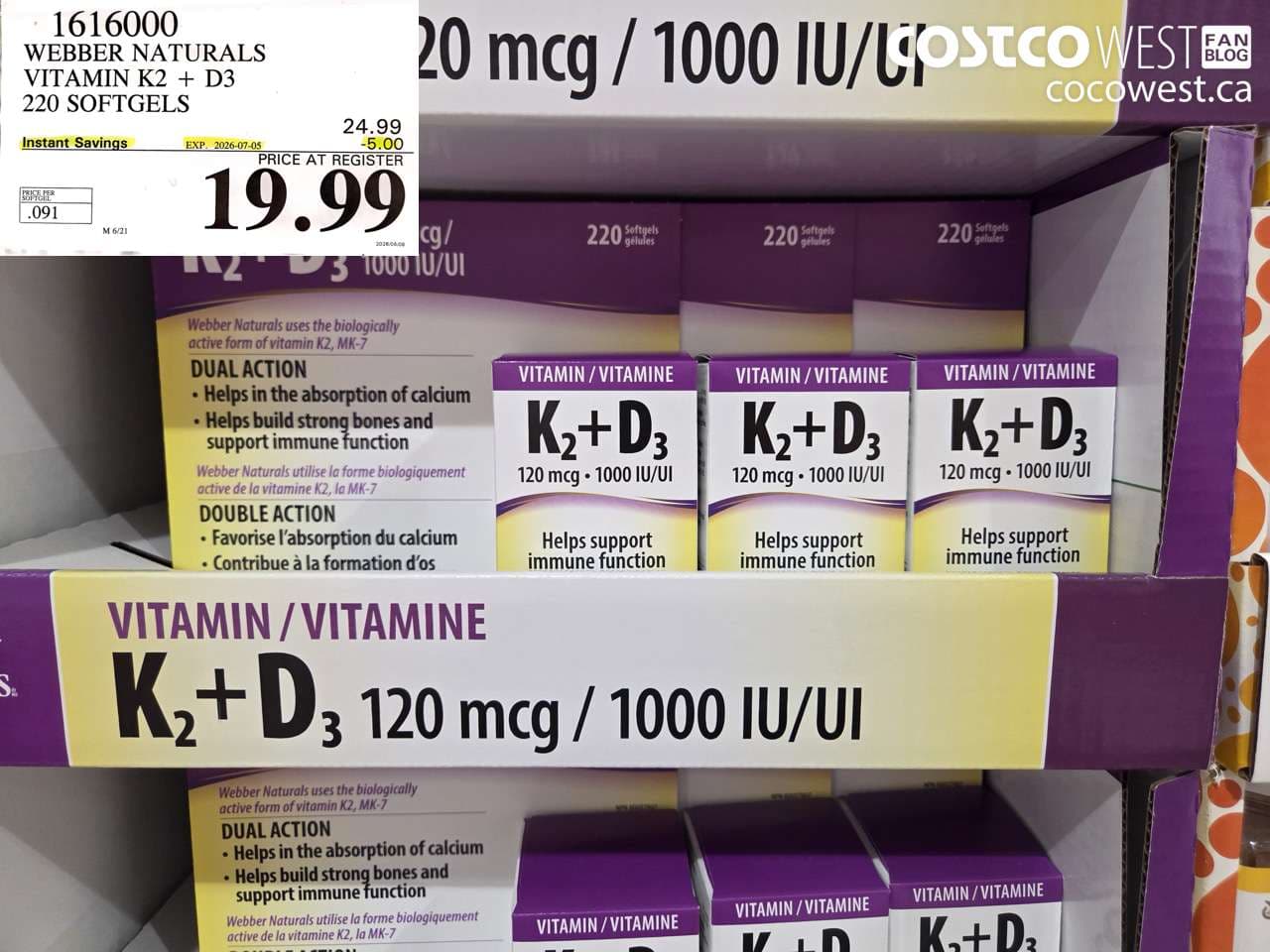 webber naturals vitamin k2  d3 220 softgels
