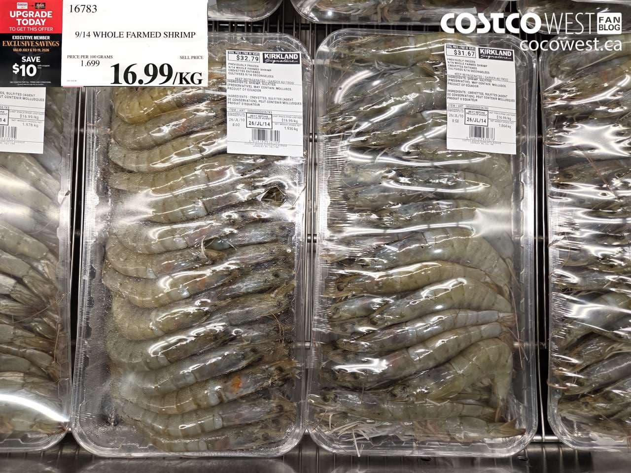 9/14 WHOLE FARMED SHRIMP