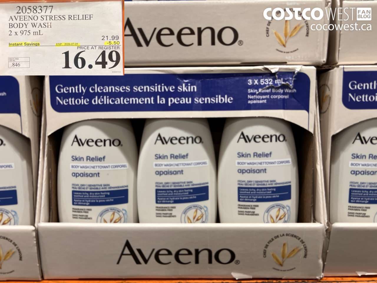 AVEENO STRESS RELIEF BODY WASH 2 X 975 ML