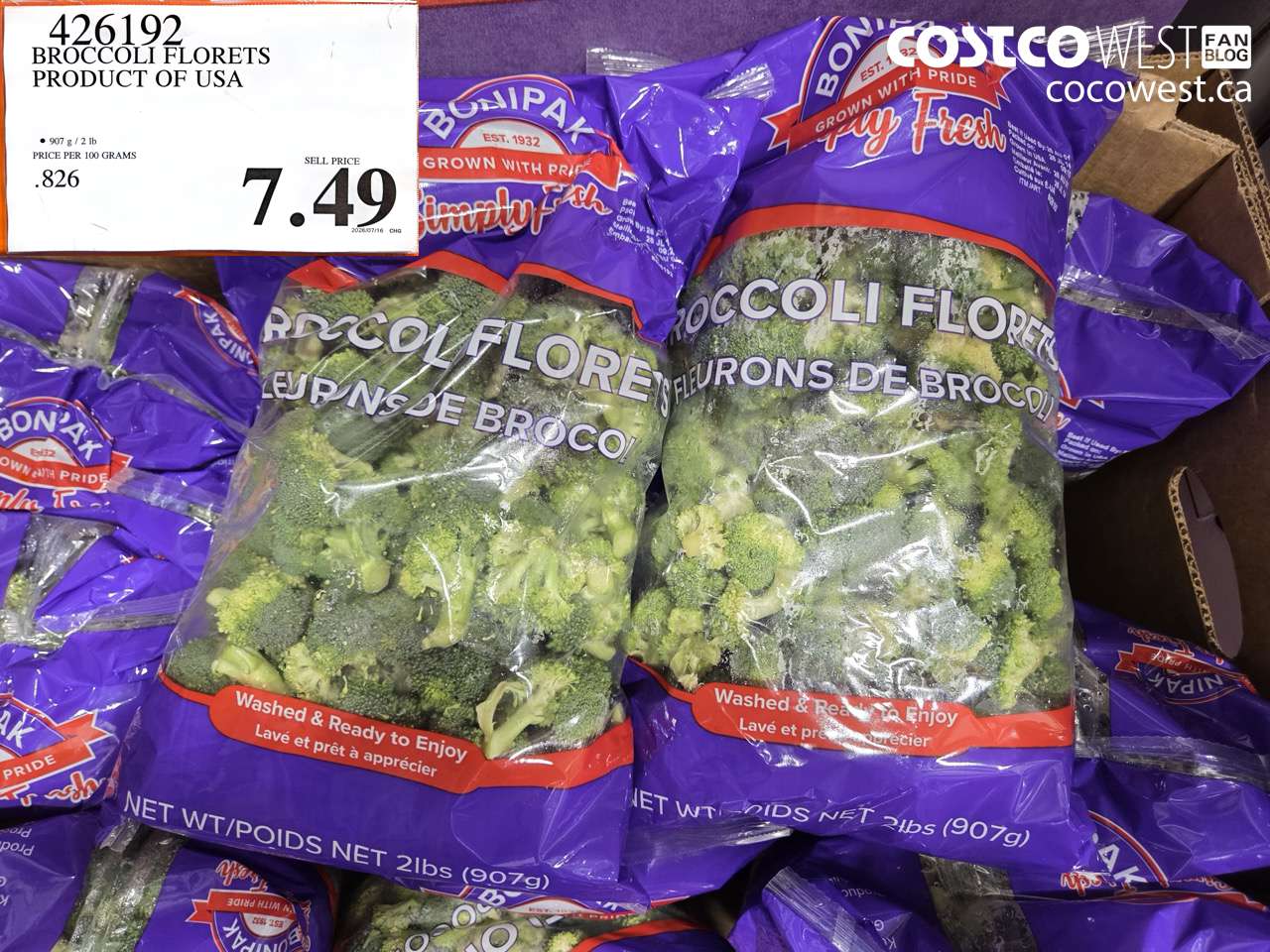 BROCCOLI FLORETS PRODUCT OF USA