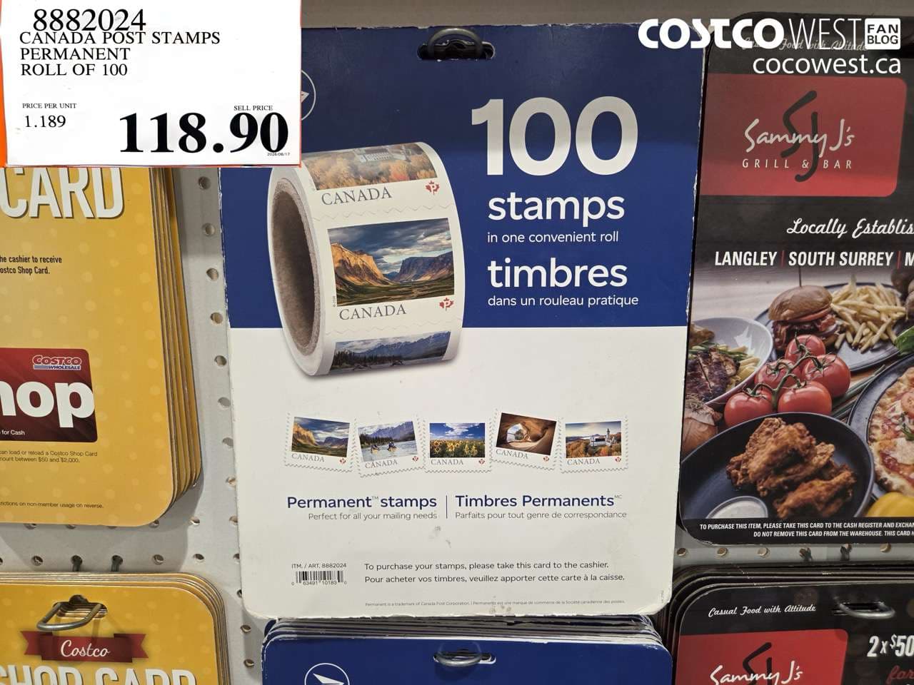 CANADA POST STAMPS PERMANENT ROLL OF 100