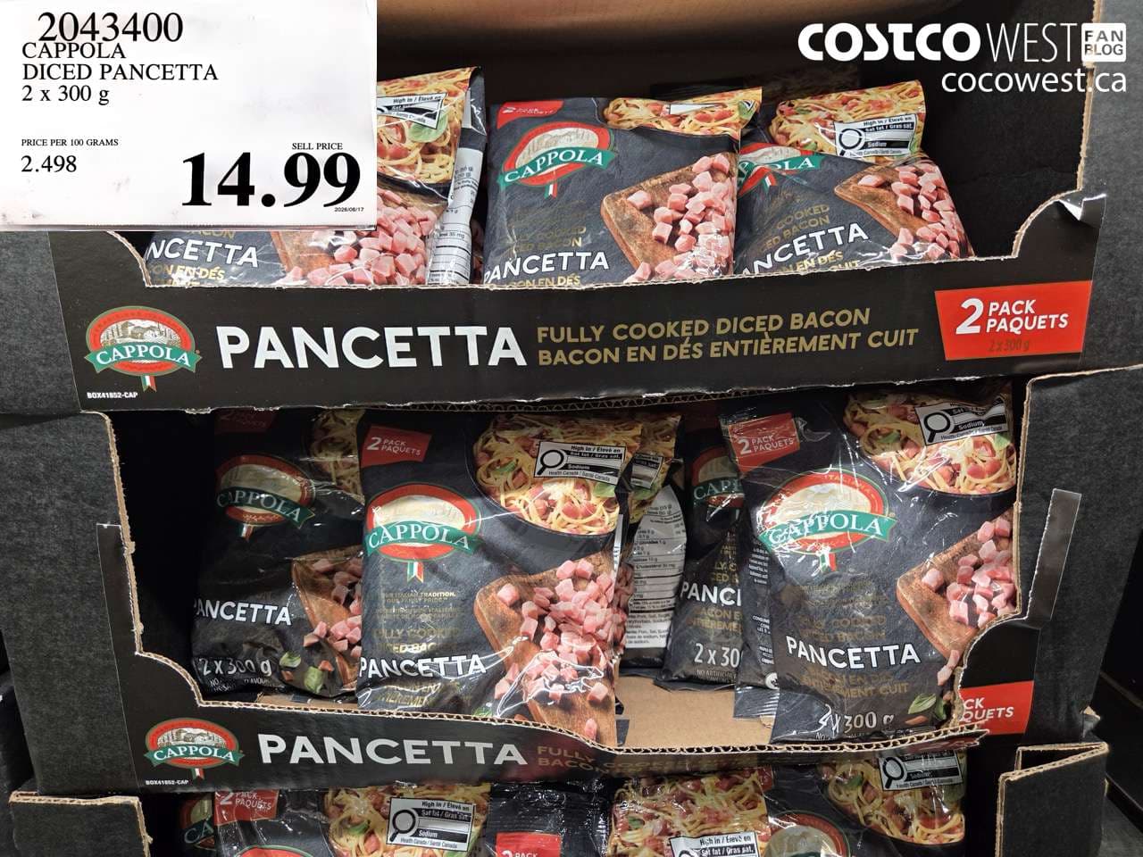 CAPPOLA DICED PANCETTA 2 X 300 G