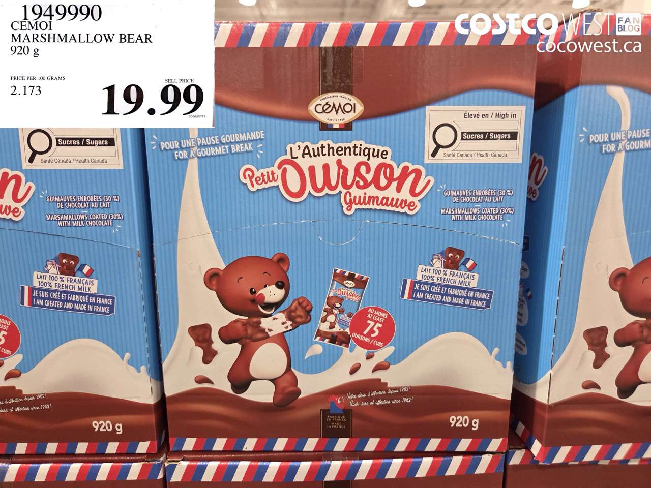 CEMOI MARSHMALLOW BEAR 920 G
