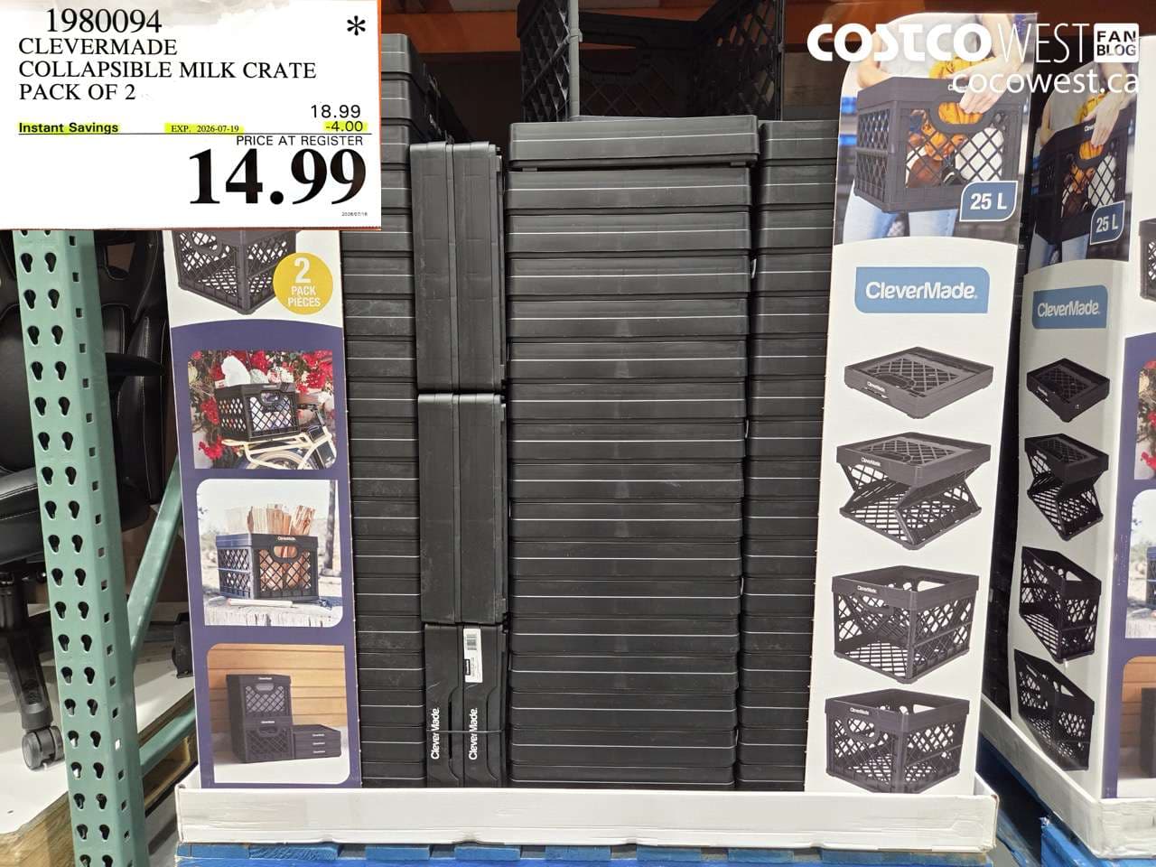 CLEVERMADE COLLAPSIBLE MILK CRATE PACK OF 2