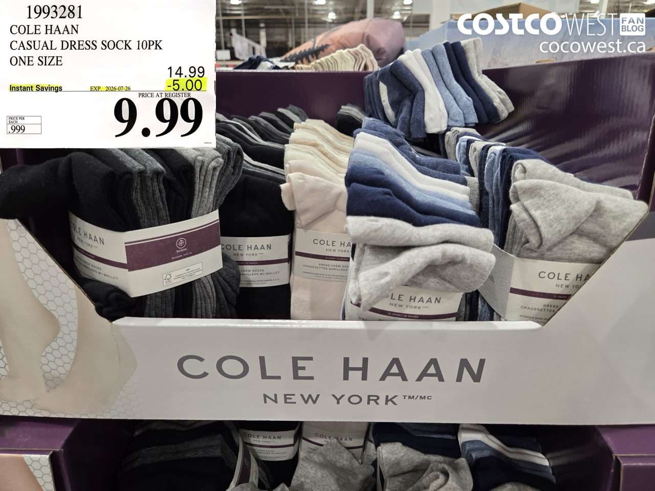COLE HAAN CASUAL DRESS SOCK 10PK ONE SIZE