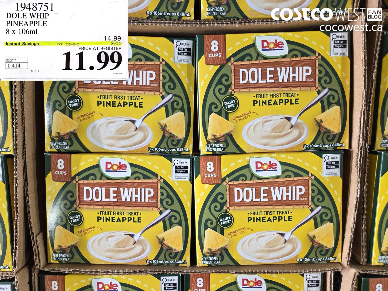 DOLE WHIP PINEAPPLE 8 X 106ML