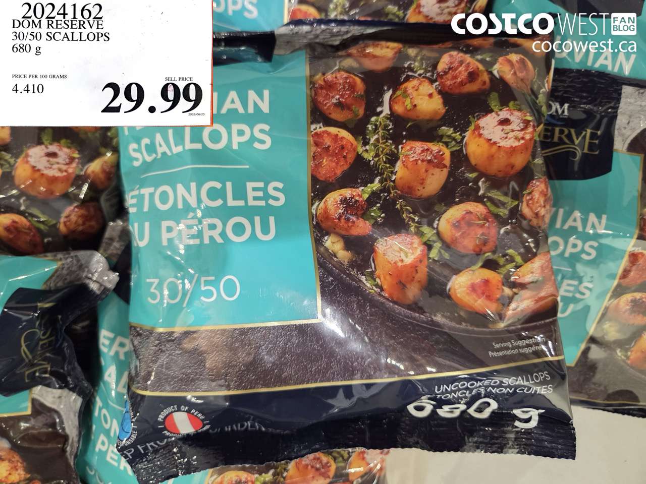 DOM RESERVE 30/50 SCALLOPS 680 G