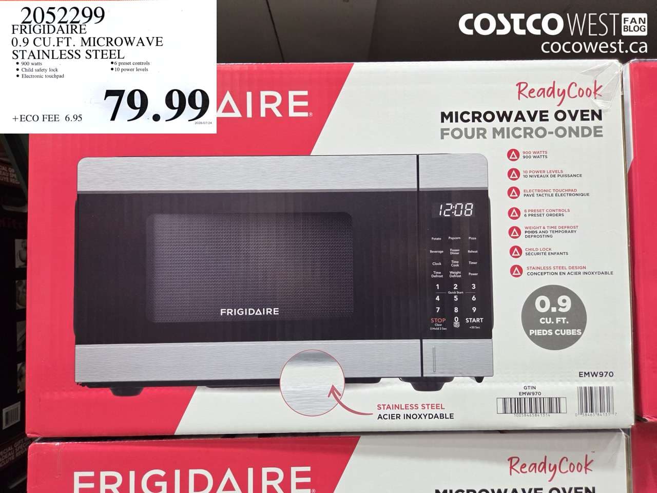 FRIGIDAIRE 0.9 CU.FT. MICROWAVE STAINLESS STEEL