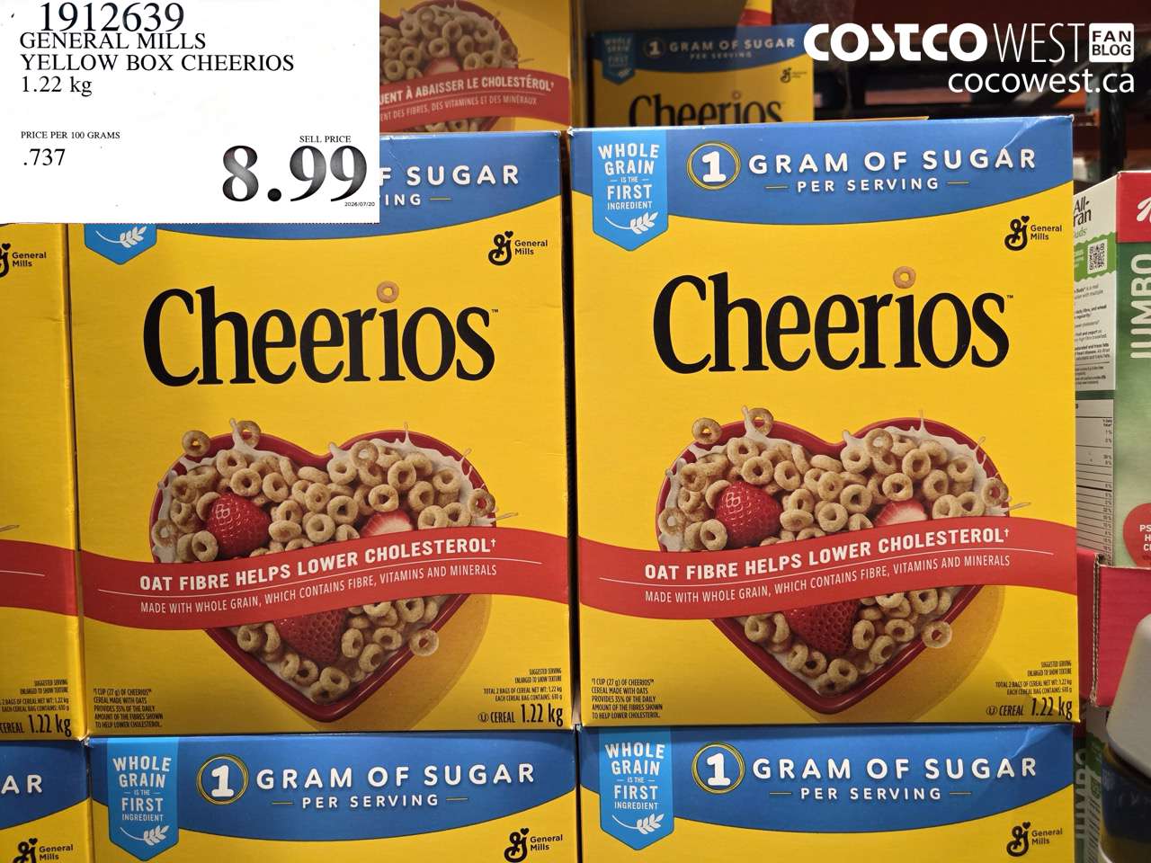 GENERAL MILLS YELLOW BOX CHEERIOS 1.22 KG