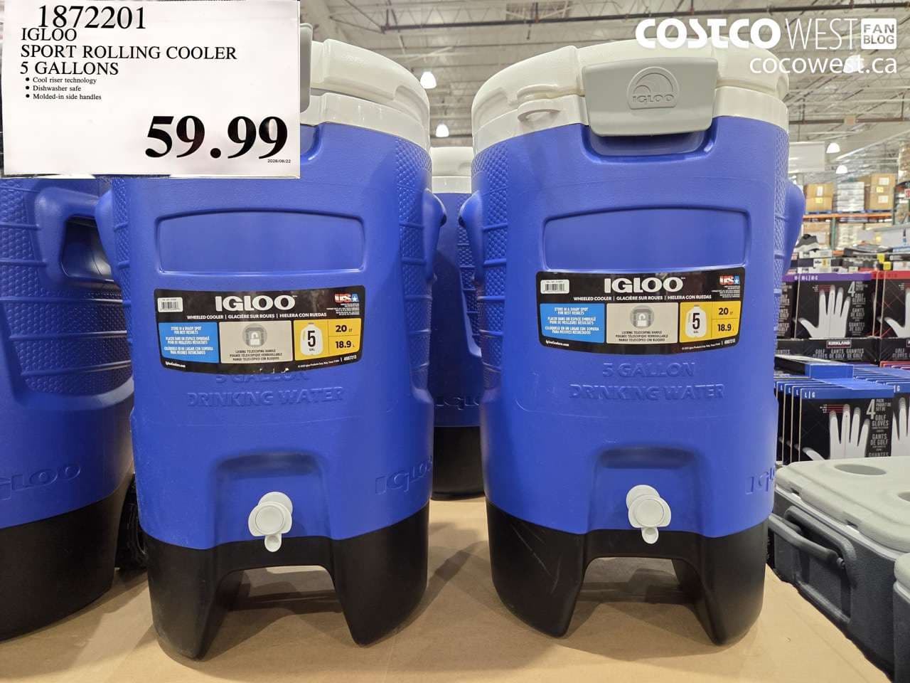 IGLOO SPORT ROLLING COOLER 5 GALLONS