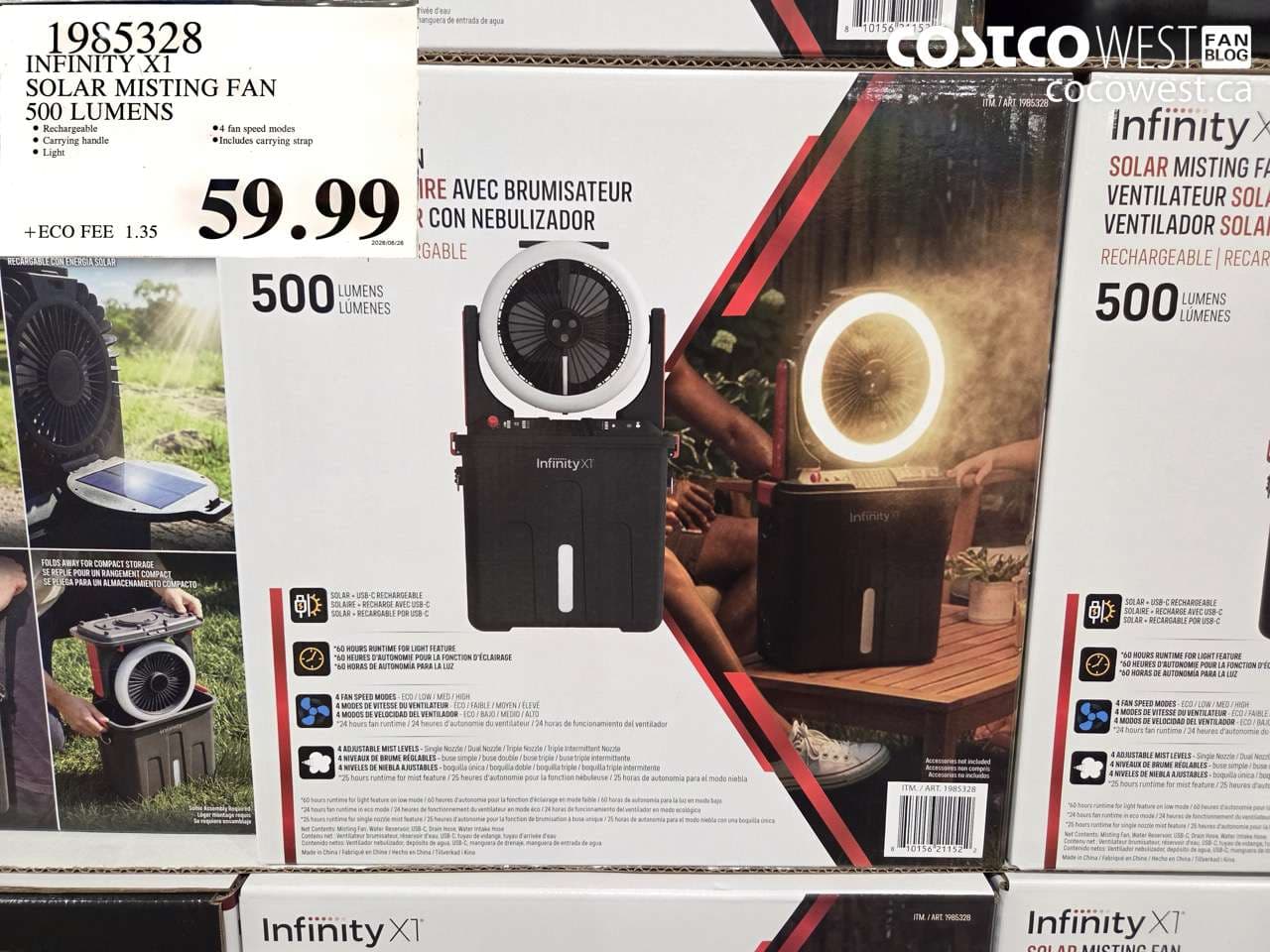 INFINITY X1 SOLAR MISTING FAN 500 LUMENS