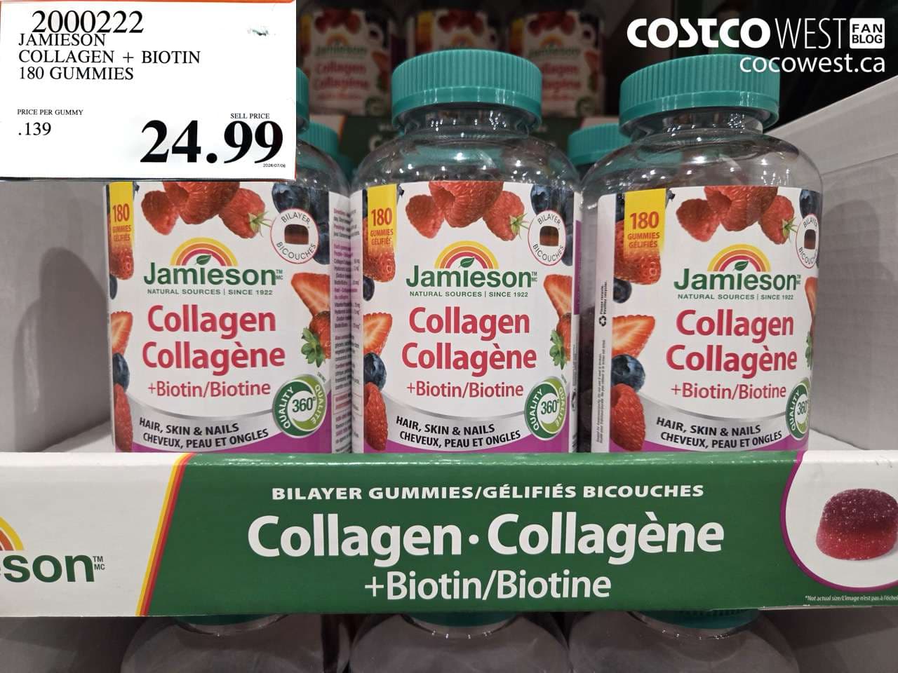 JAMIESON COLLAGEN + BIOTIN 180 GUMMIES