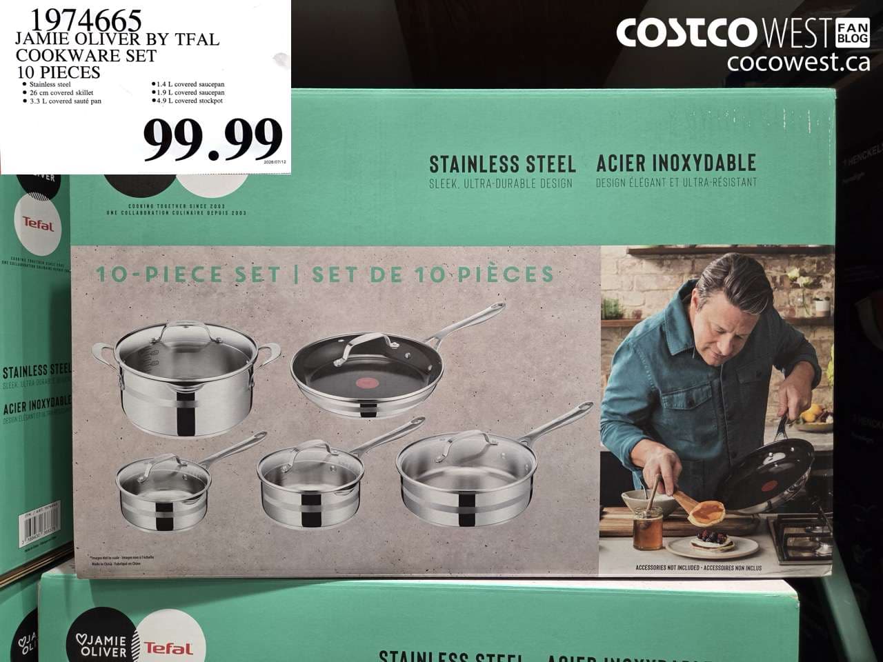 JAMIE OLIVER BY TFAL COOKWARE SET 10 PIECES