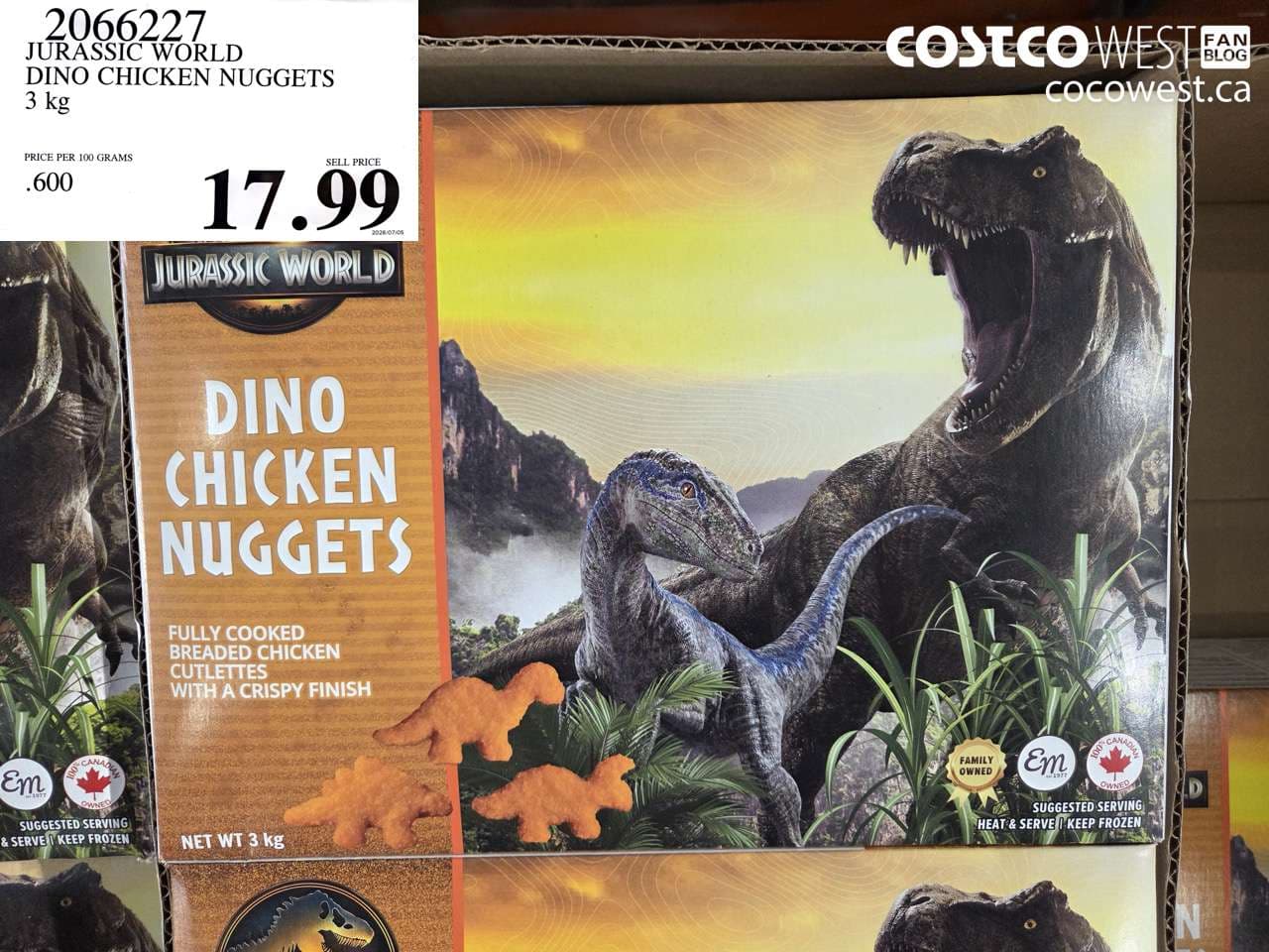 JURASSIC WORLD DINO CHICKEN NUGGETS 3 KG