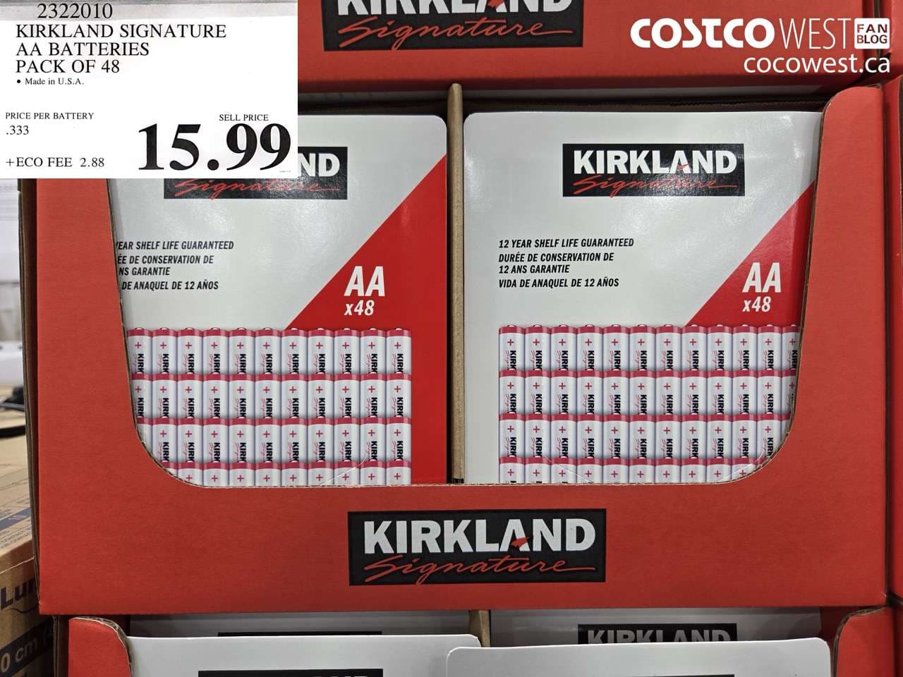KIRKLAND SIGNATURE AA BATTERIES PACK OF 48
