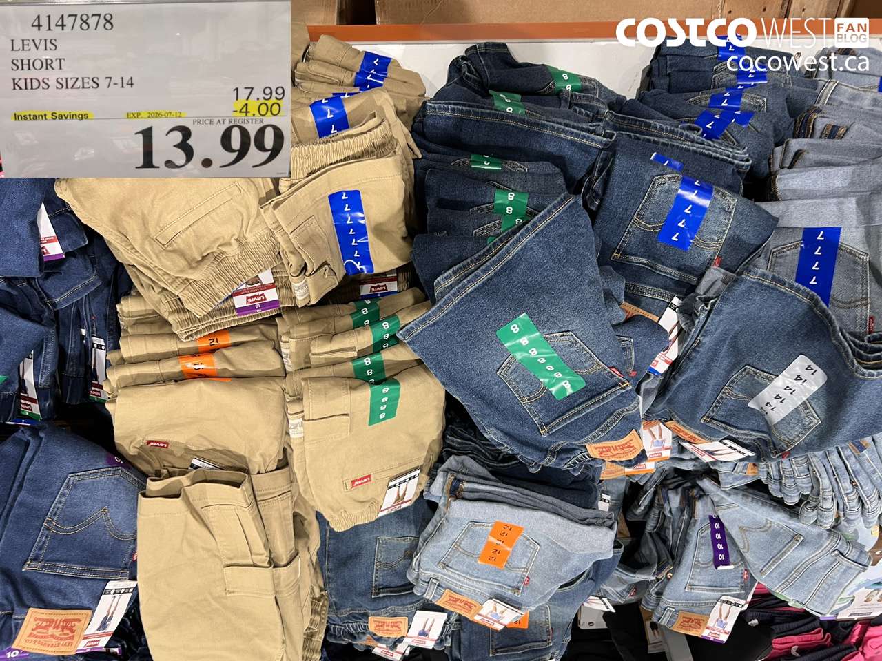 LEVIS SHORT KIDS SIZES 7-14