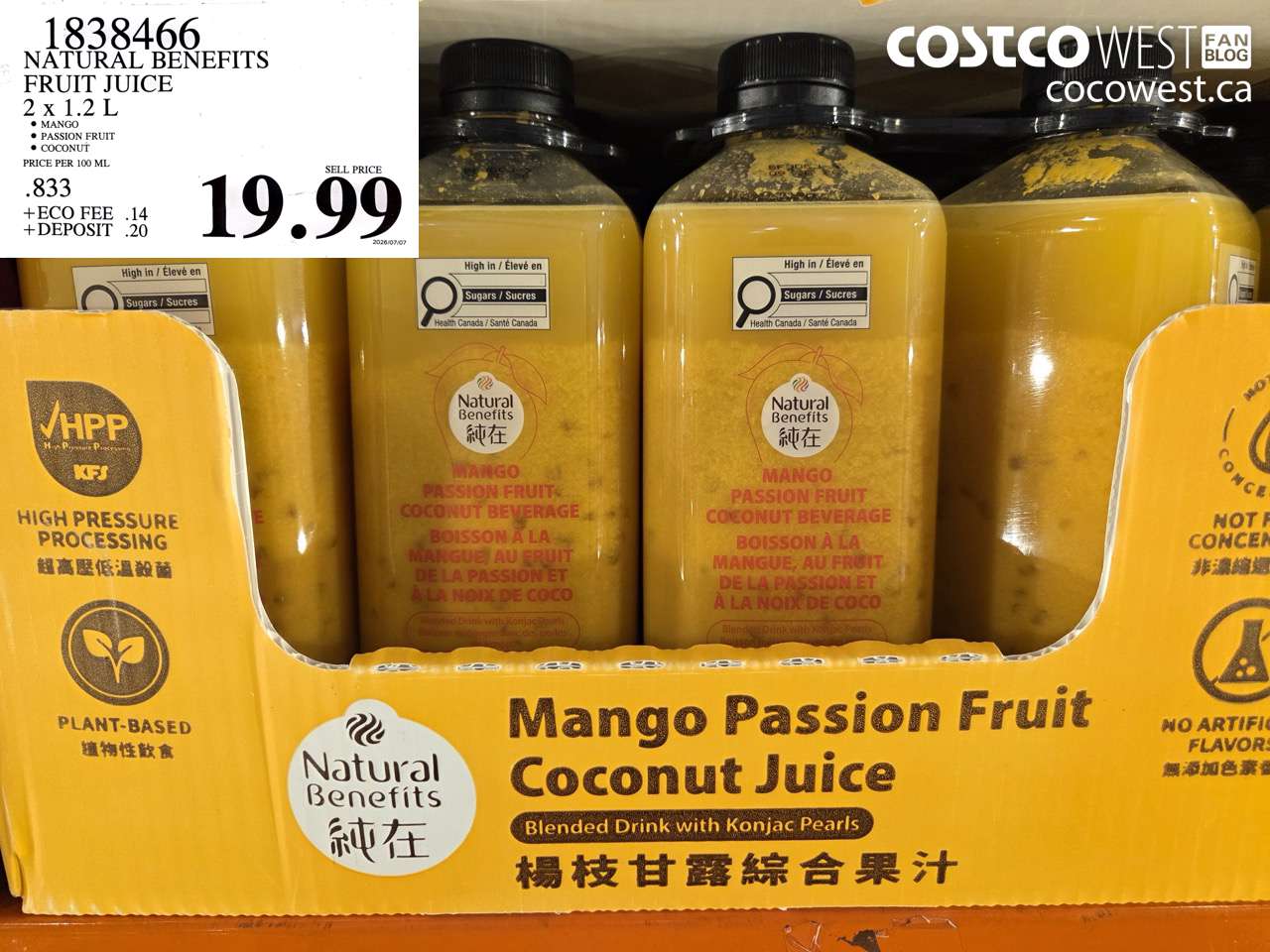 NATURAL BENEFITS FRUIT JUICE 2 X 1.2 L
