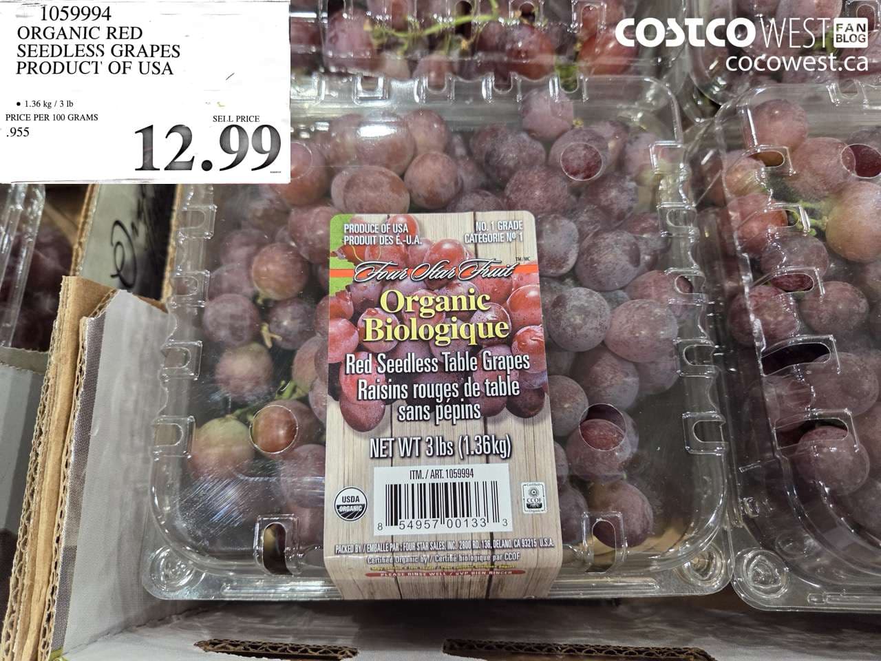 ORGANIC RED SEEDLESS GRAPES PRODUCT OF USA