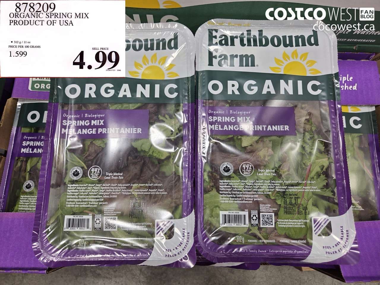 ORGANIC SPRING MIX PRODUCT OF USA