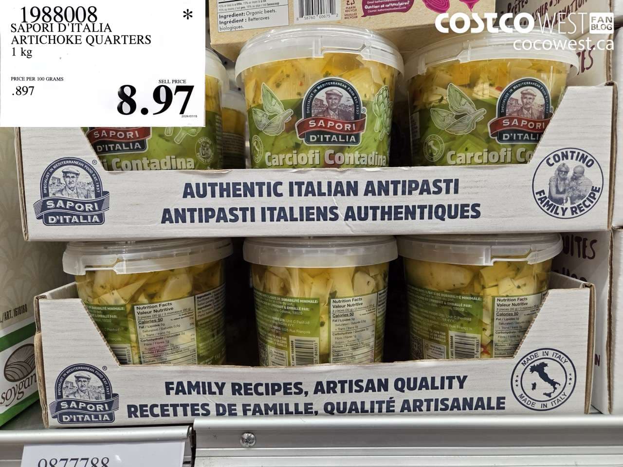 SAPORI D’ITALIA ARTICHOKE QUARTERS 1 KG