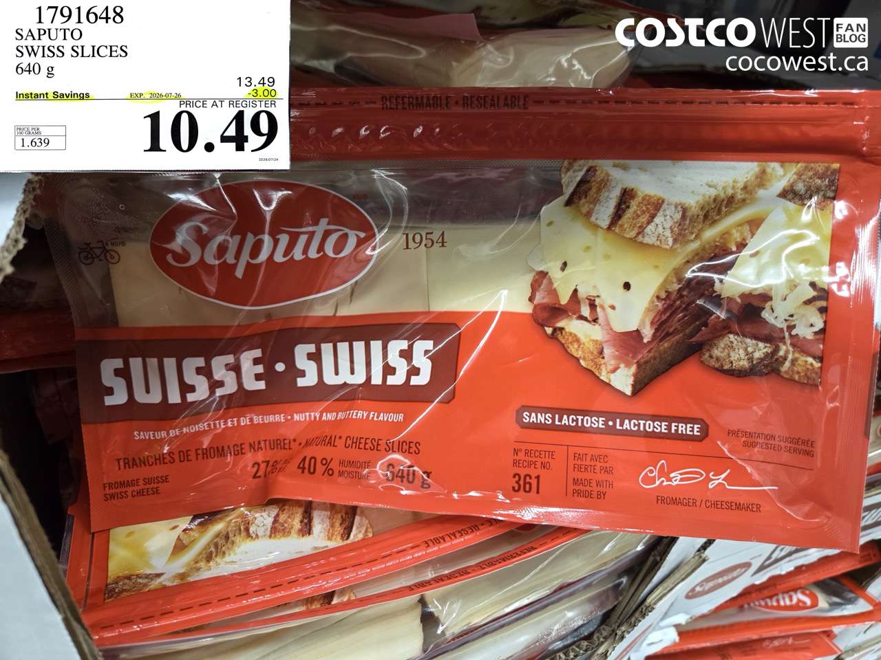 SAPUTO SWISS SLICES 640 G