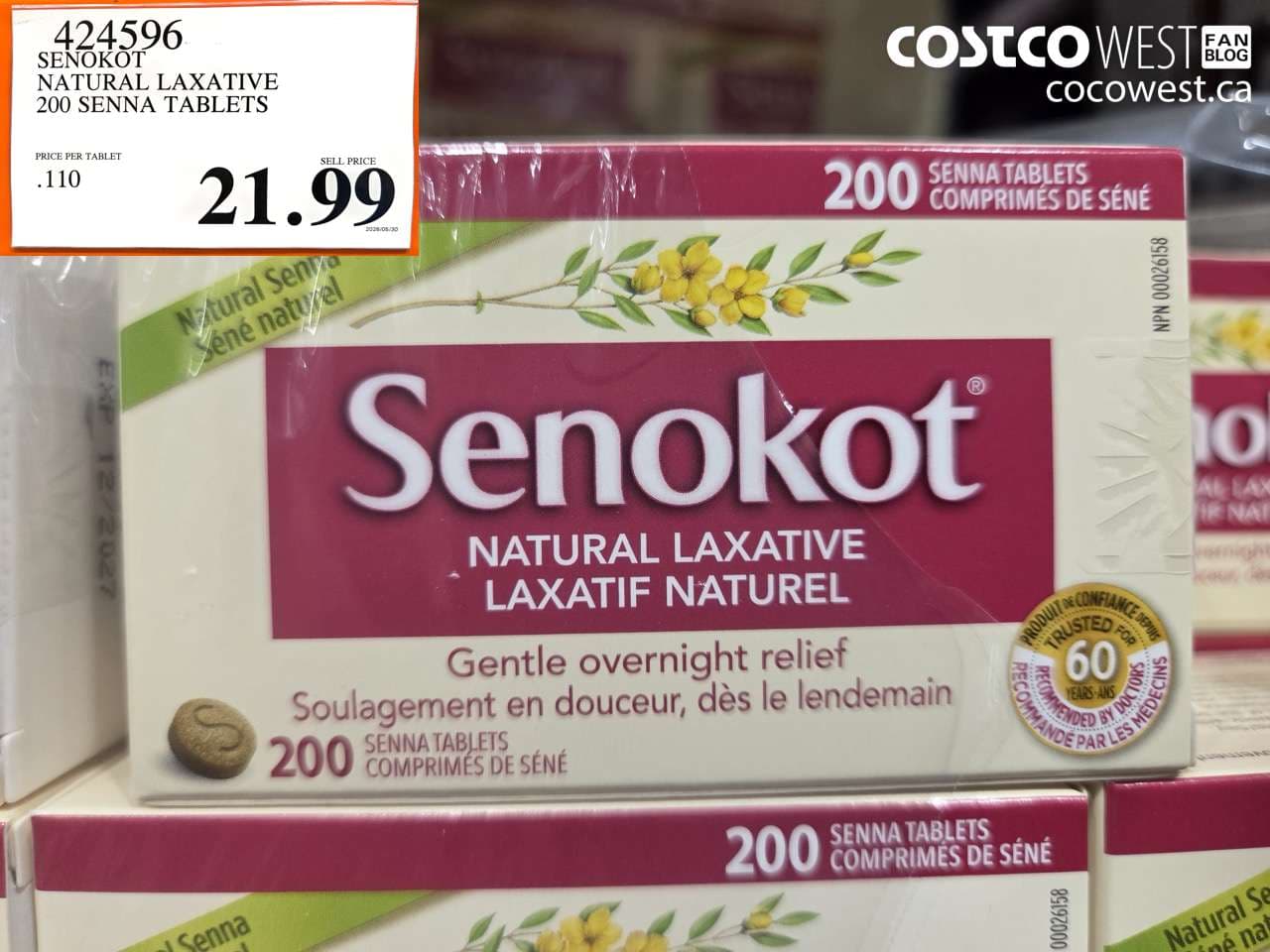 SENOKOT NATURAL LAXATIVE 200 SENNA TABLETS