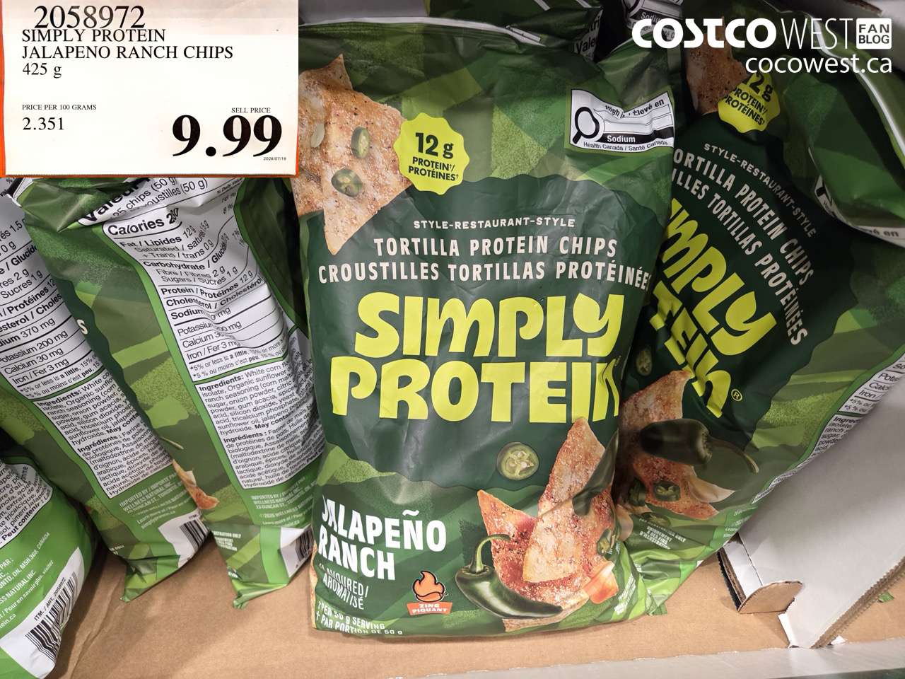 SIMPLY PROTEIN JALAPENO RANCH CHIPS 425 G