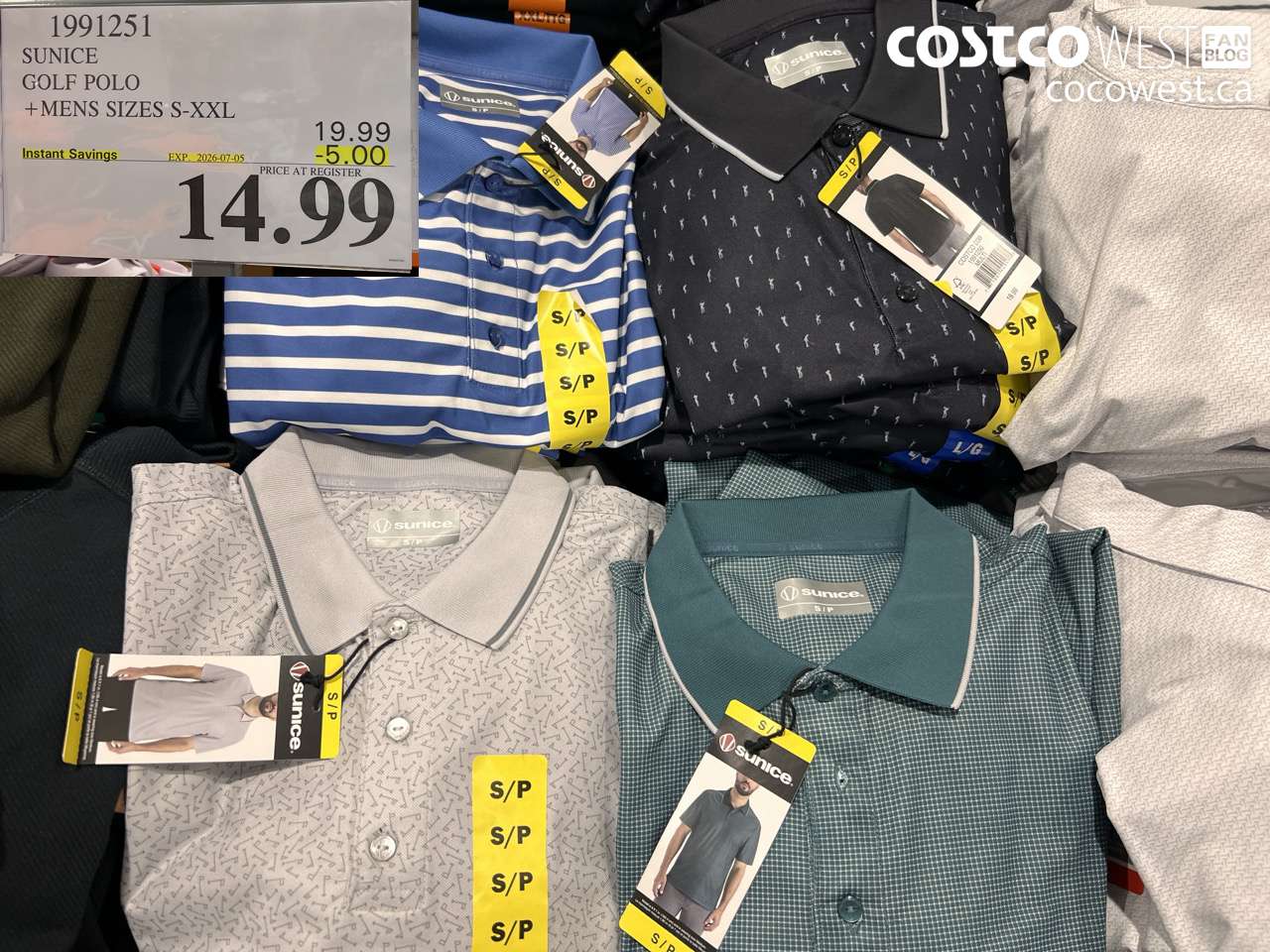SUNICE GOLF POLO + MENS SIZES S-XXL