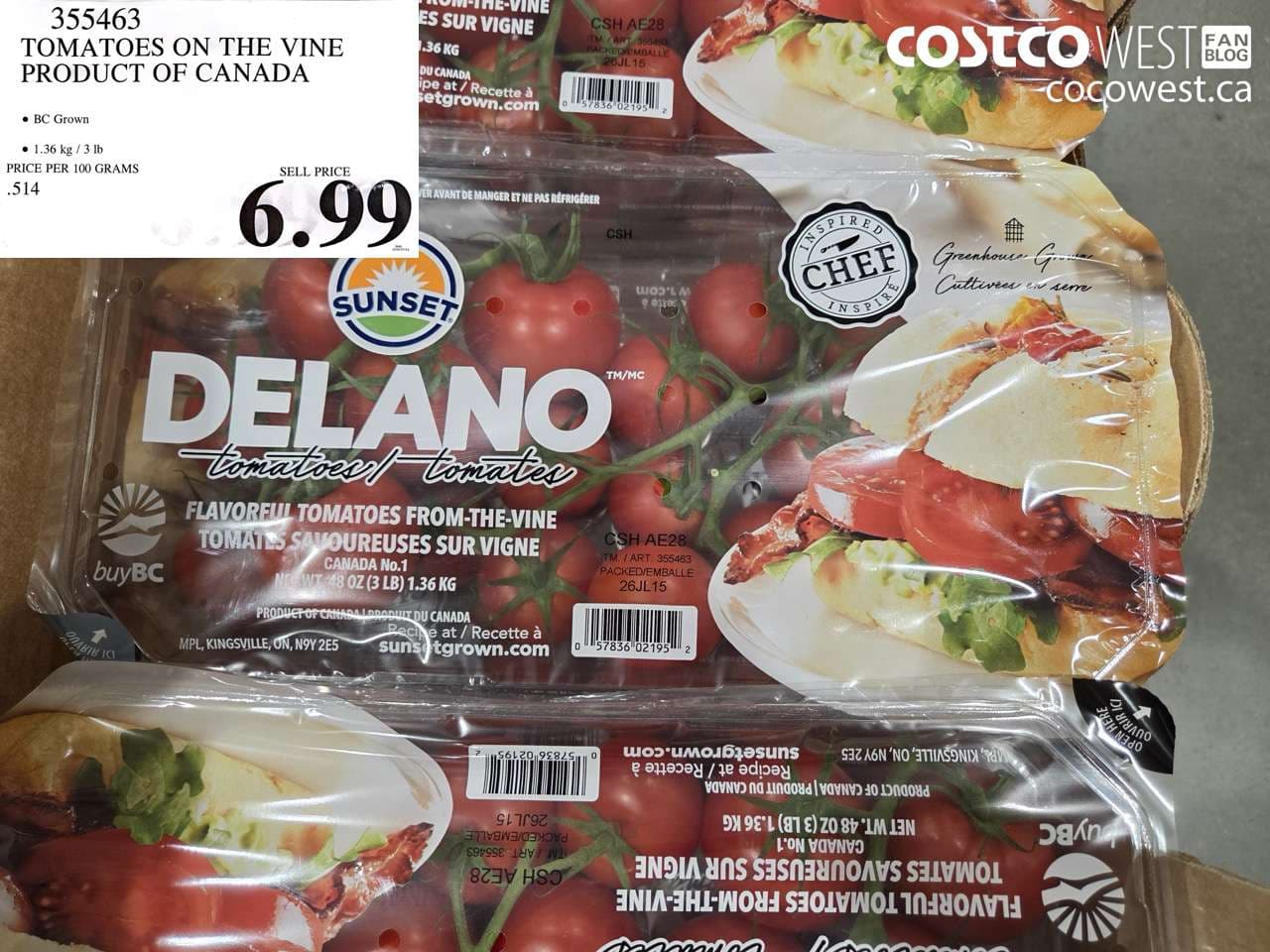 TOMATOES ON THE VINE PRODUCT OF CANADA