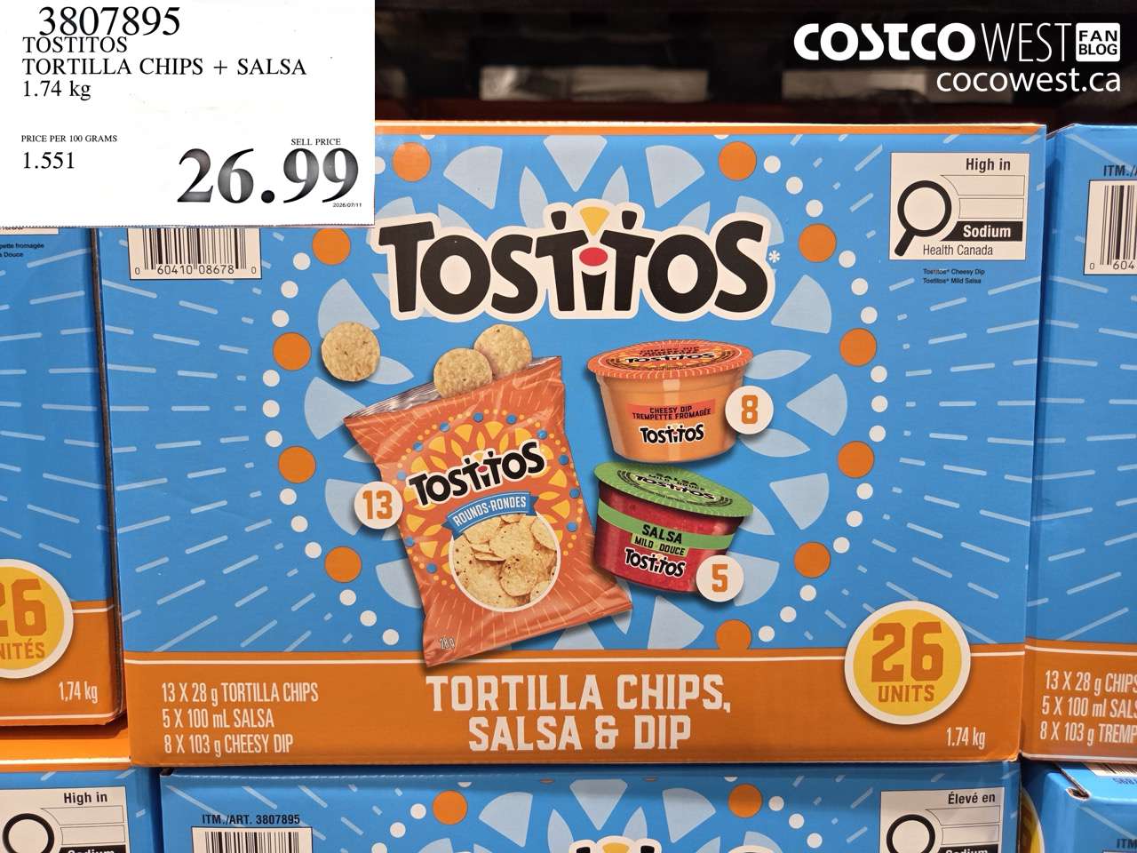 TOSTITOS TORTILLA CHIPS + SALSA 1.74 KG
