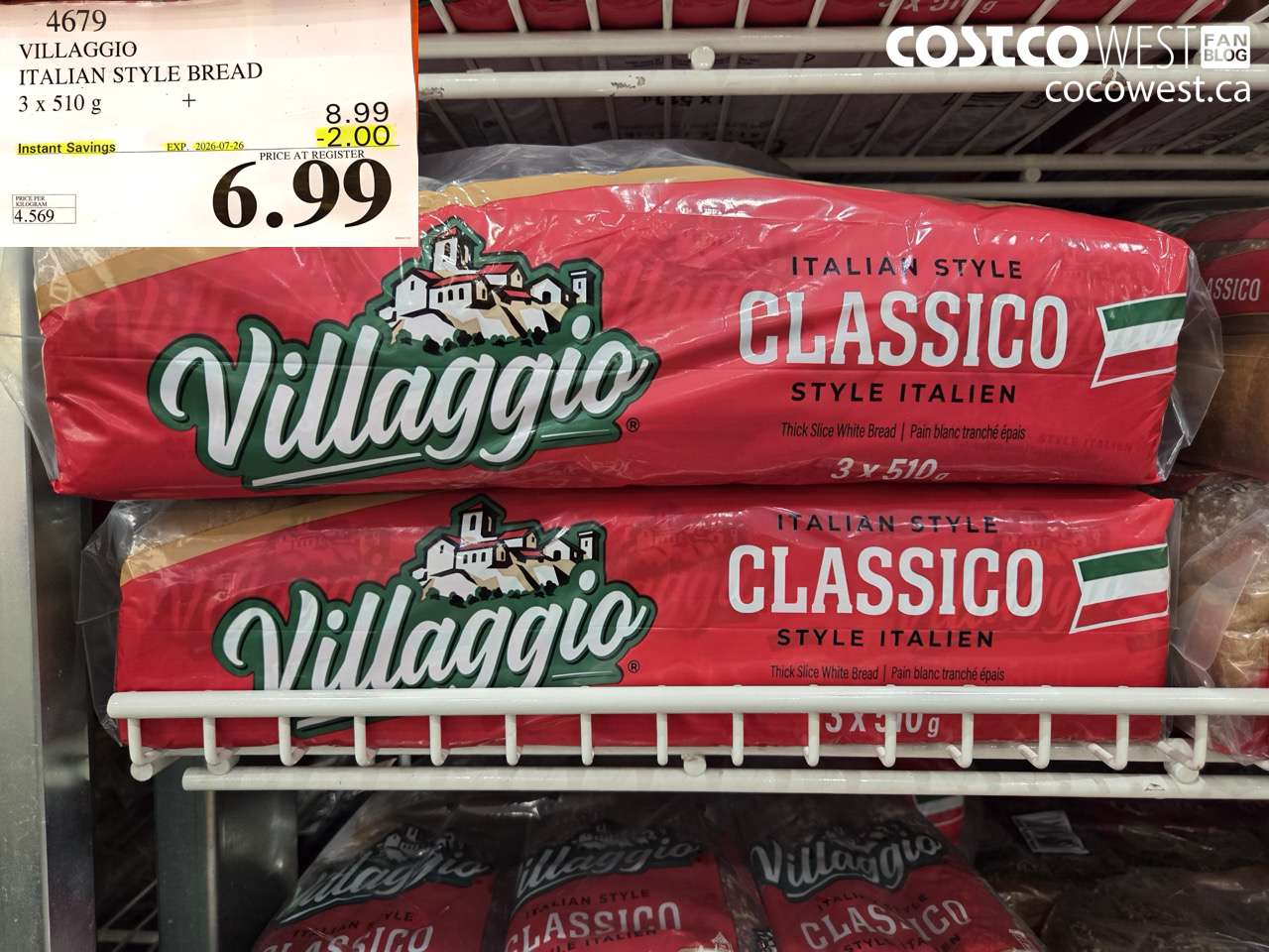 VILLAGGIO ITALIAN STYLE BREAD 3 X 510 G