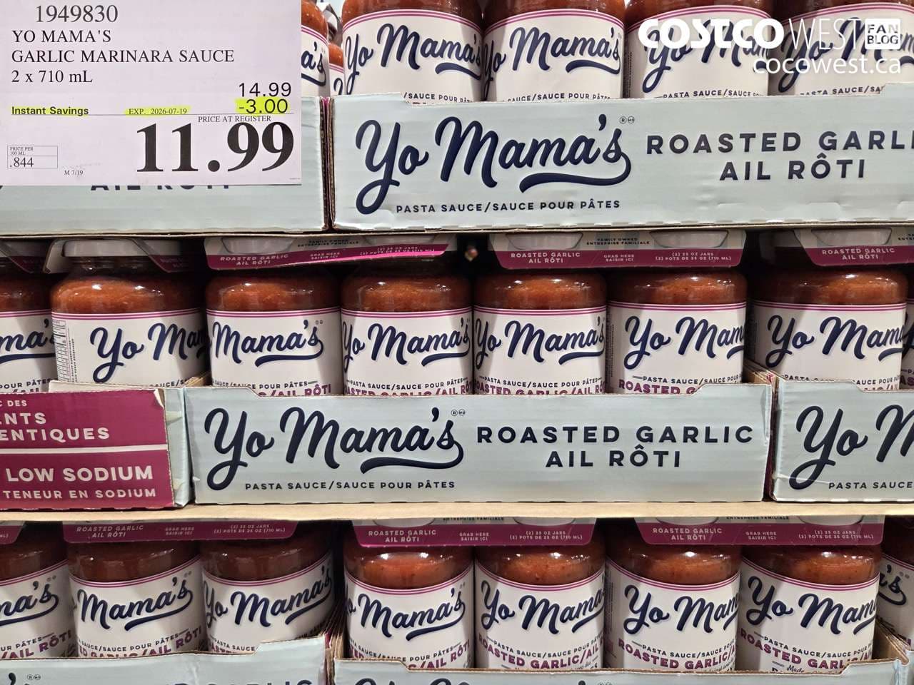 YO MAMA’S GARLIC MARINARA SAUCE 2 X 710 ML