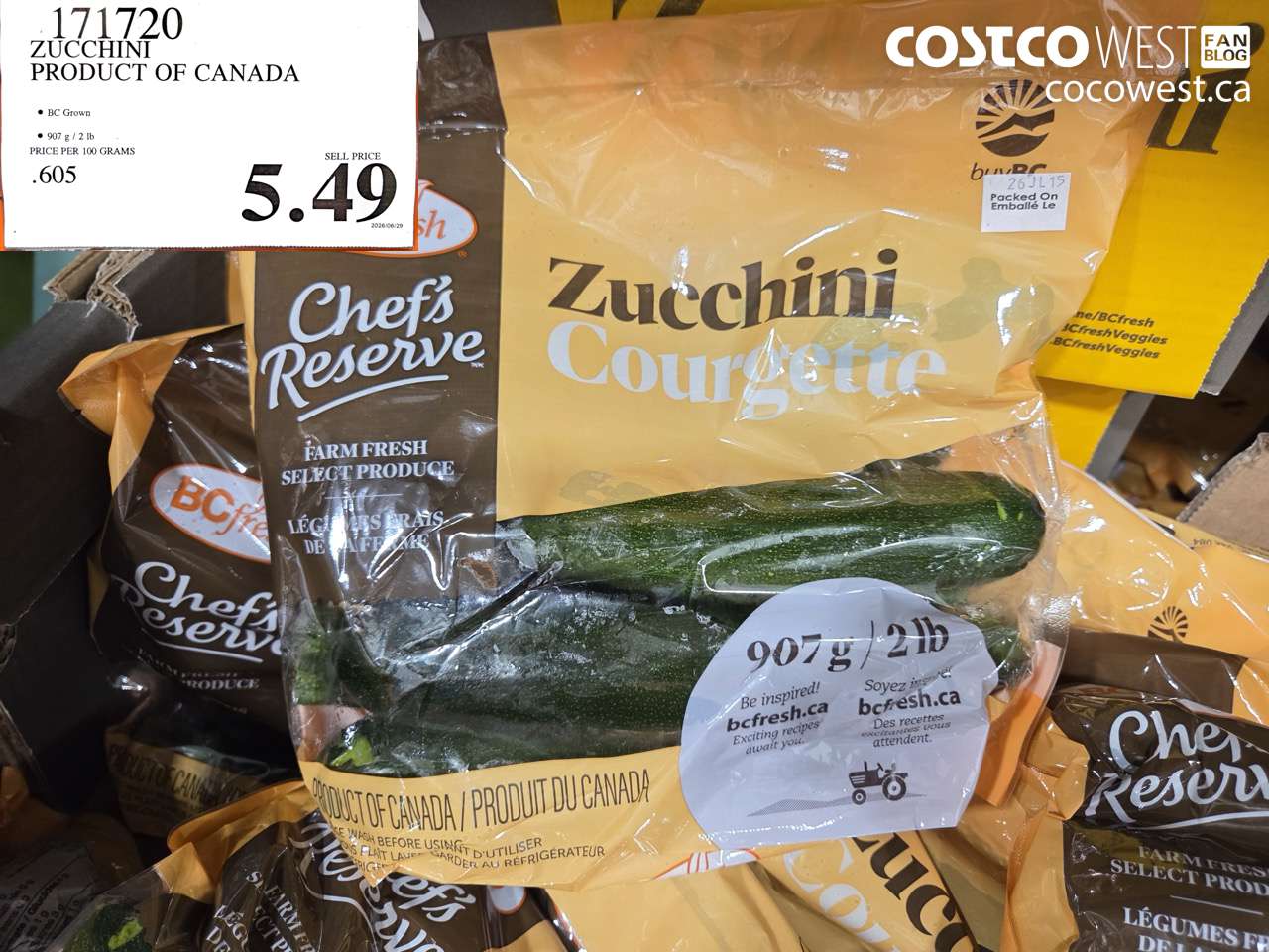 ZUCCHINI PRODUCT OF CANADA