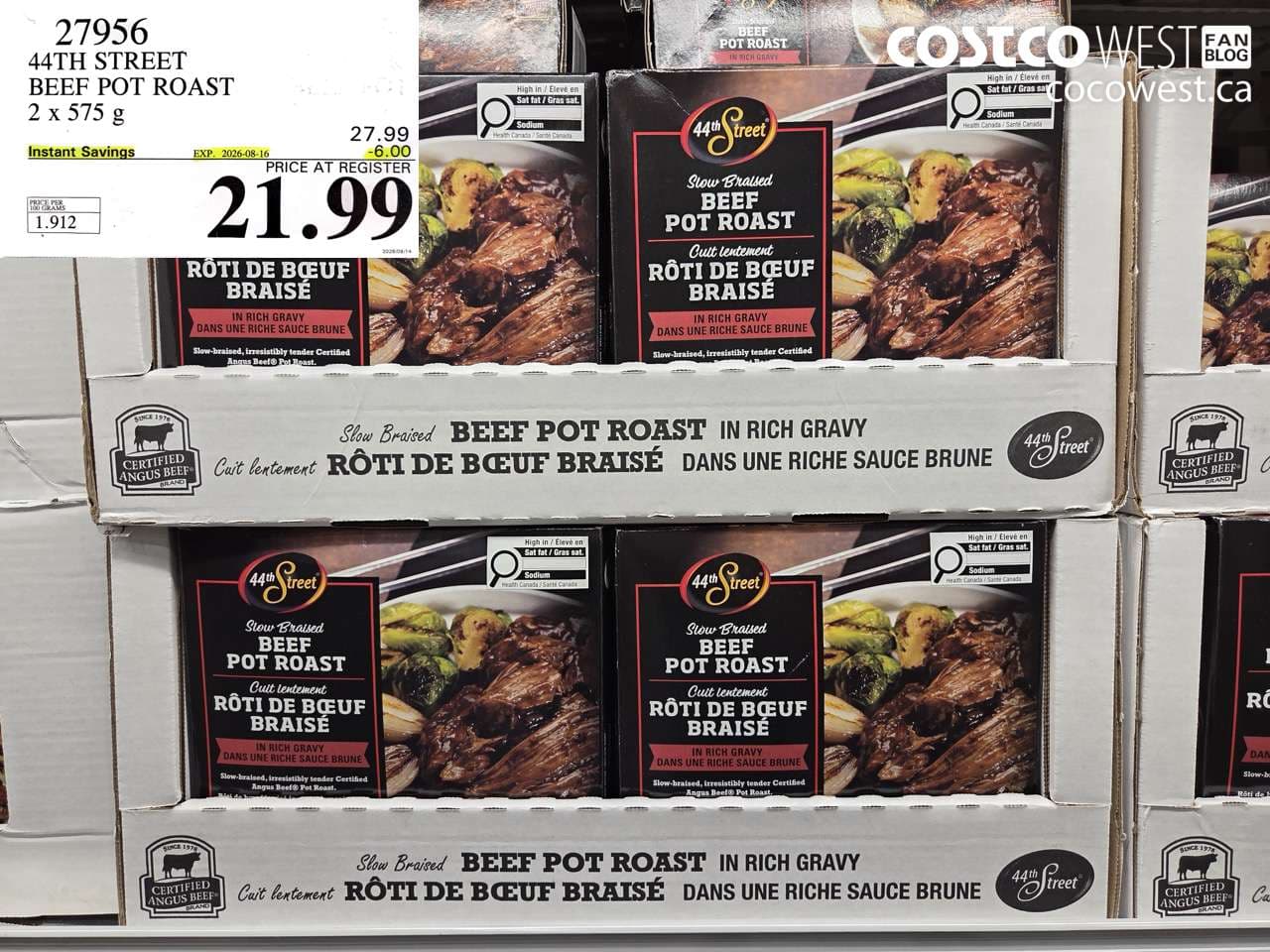 44th street beef pot roast 2 x 575 g