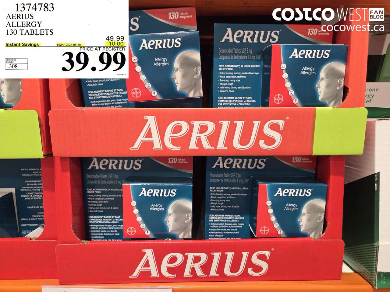 aerius allergy 130 tablets