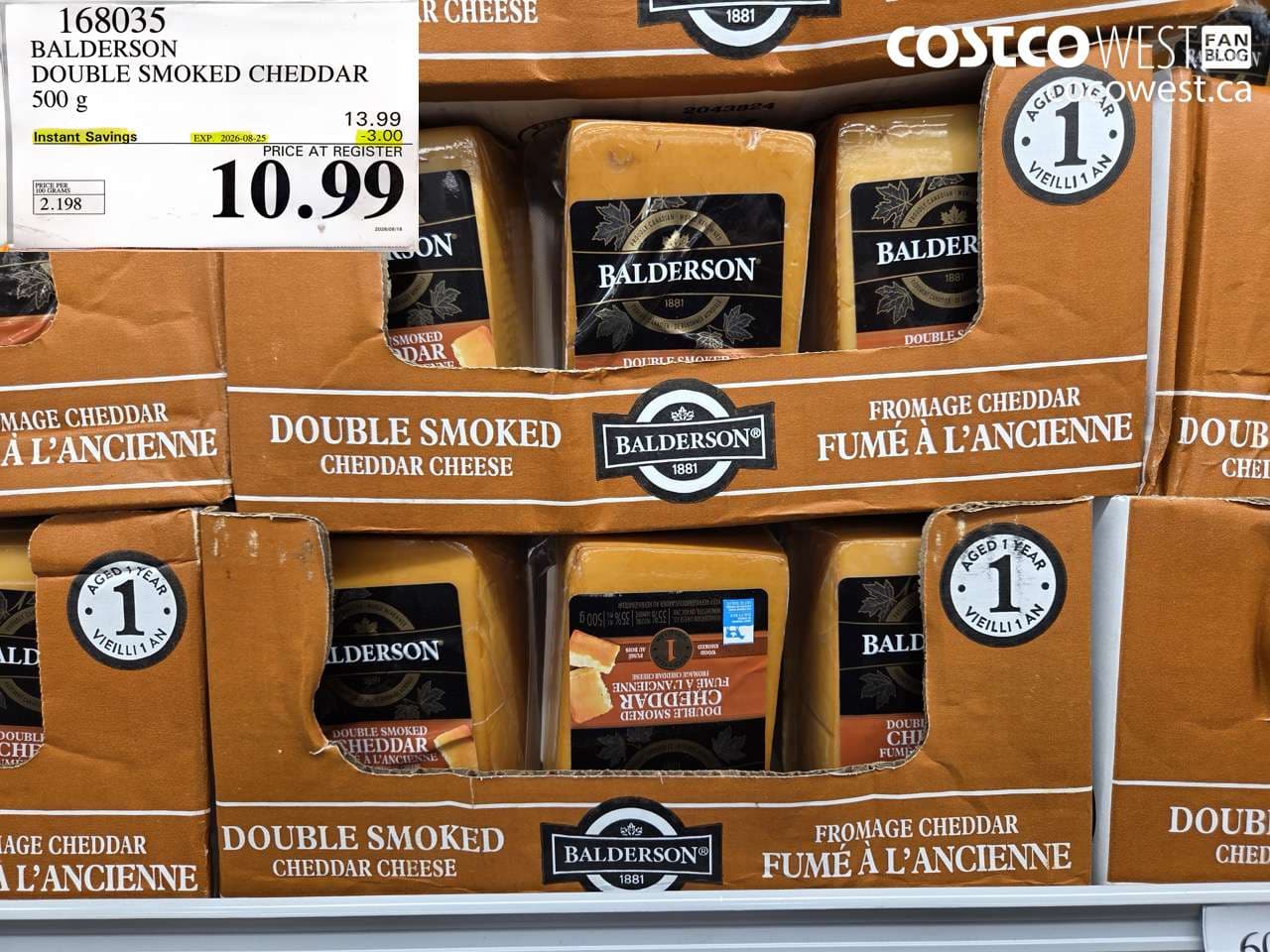 balderson double smoked cheddar 500 g