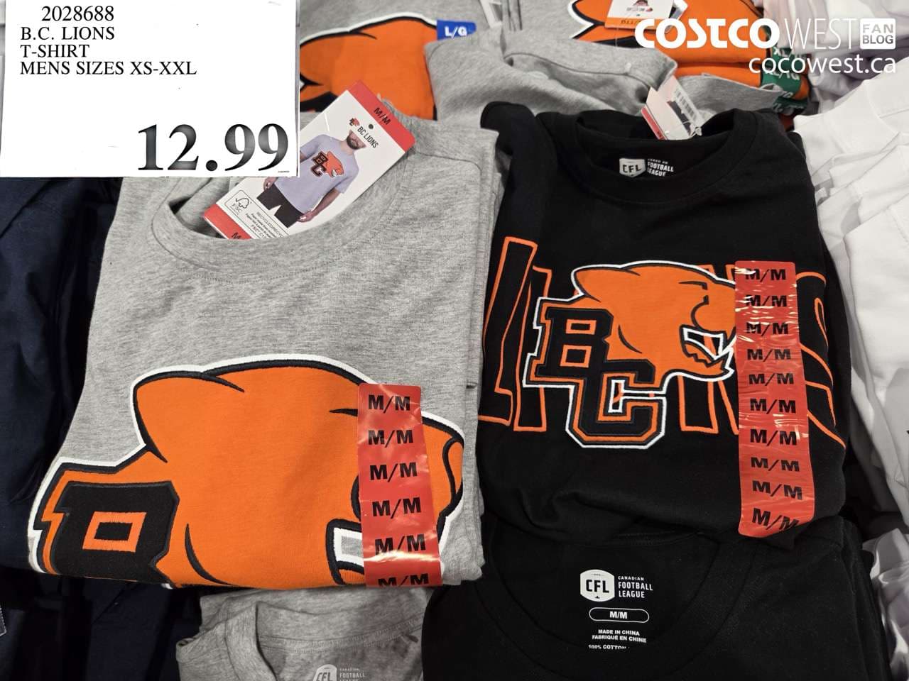 bc lions tshirt mens sizes xsxxl