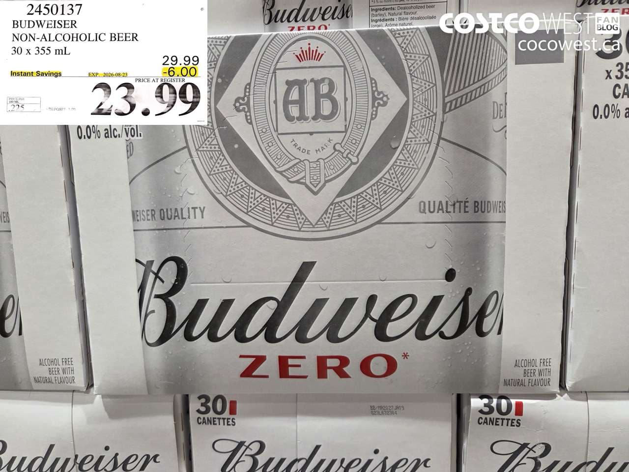 budweiser nonalcoholic beer 30 x 355 ml