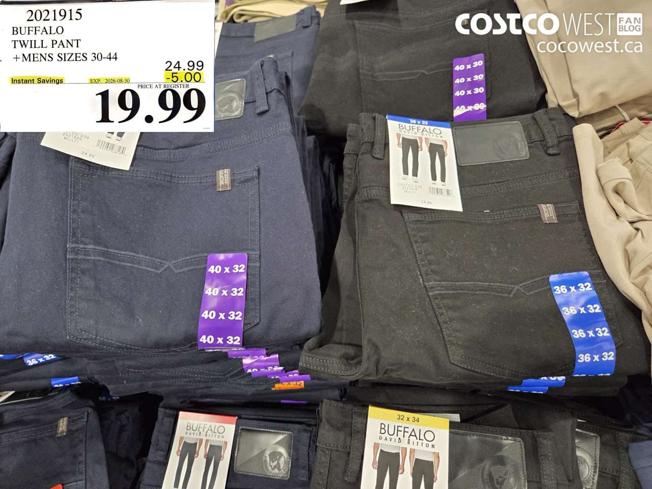buffalo twill pant mens sizes 3044