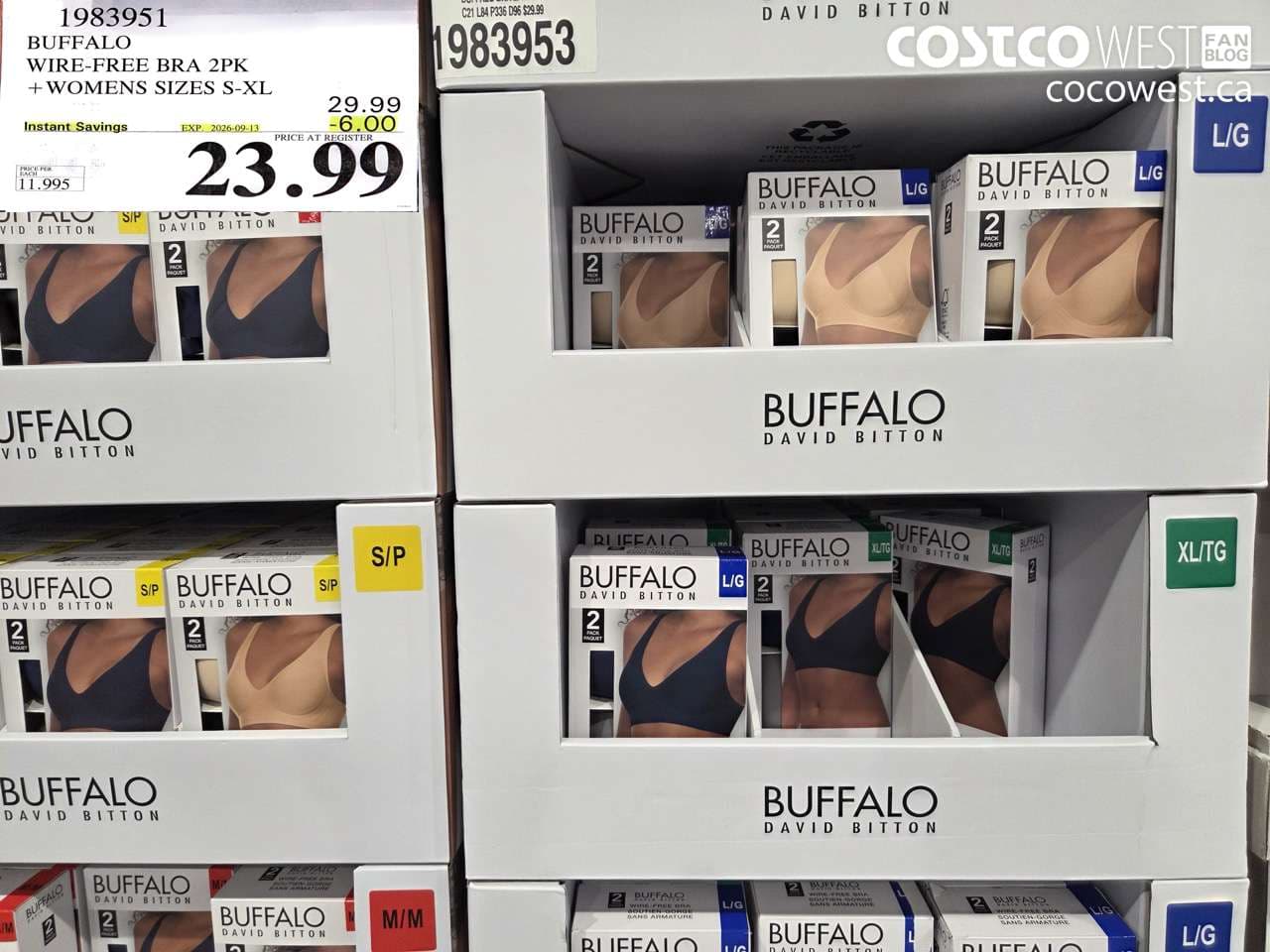 BUFFALO WIRE-FREE BRA 2PK WOMENS SIZES S-XL